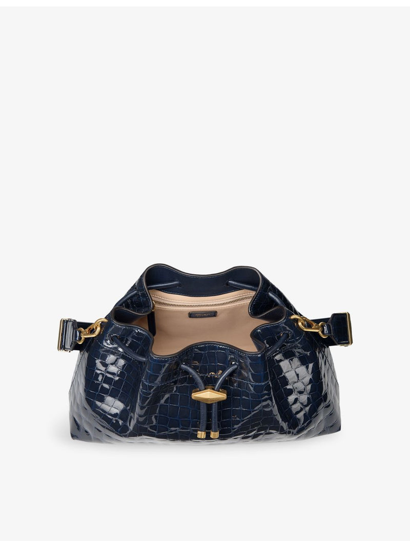 Jimmy Choo Cinch medium croc-embossed leather handbag, imported from the UK