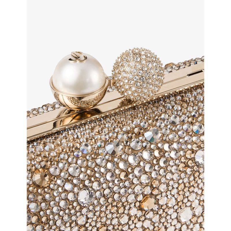 Jimmy Choo Cloud Clutch satin bag with crystals, UK version