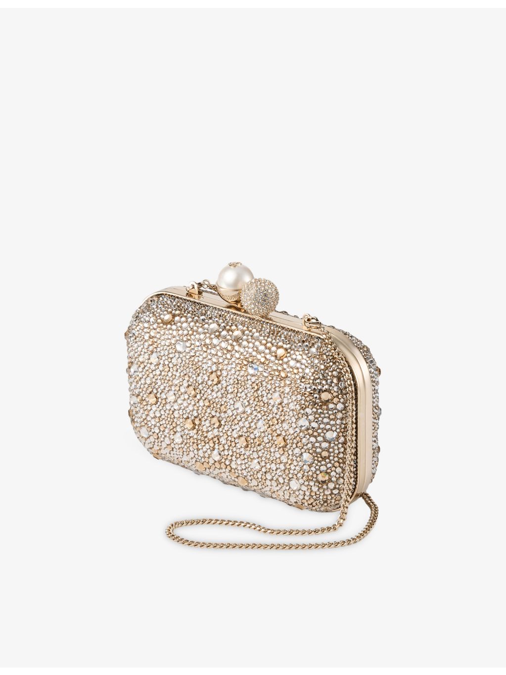 Jimmy Choo Cloud Clutch satin bag with crystals, UK version