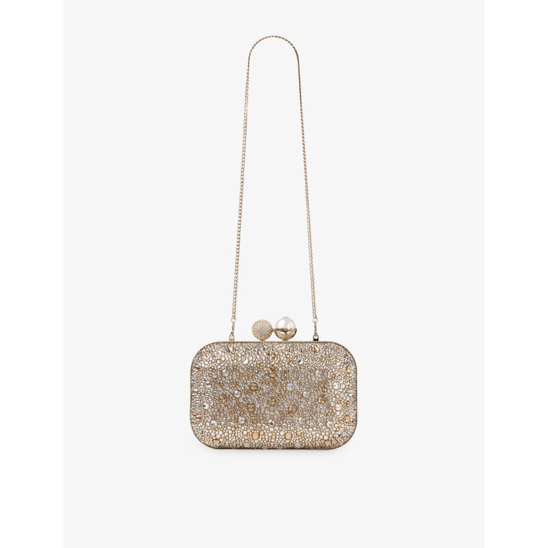 Jimmy Choo Cloud Clutch satin bag with crystals, UK version