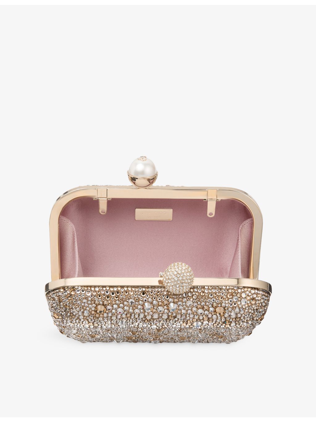 Jimmy Choo Cloud Clutch satin bag with crystals, UK version