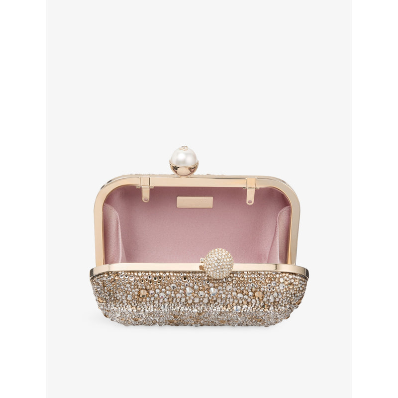 Jimmy Choo Cloud Clutch satin bag with crystals, UK version