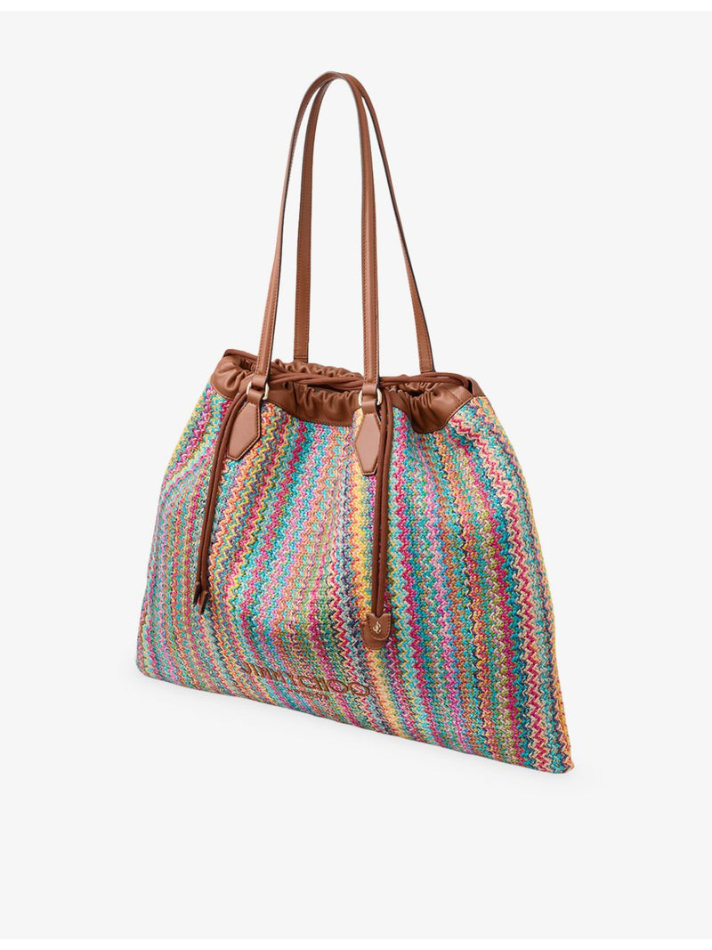 Jimmy Choo large raffia tote bag with drawstring - British product