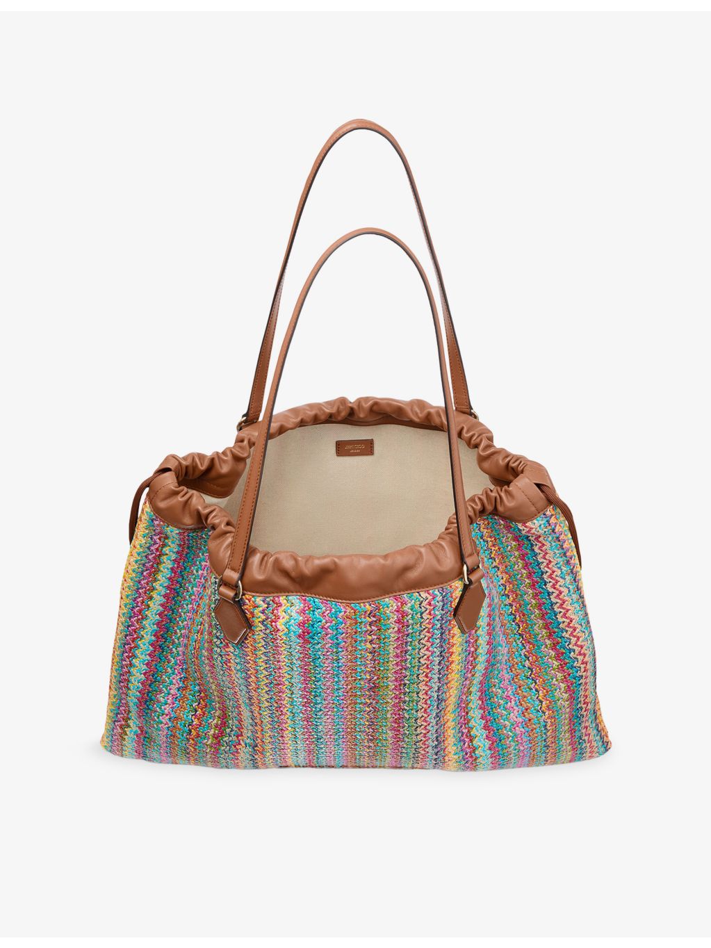 Jimmy Choo large raffia tote bag with drawstring - British product