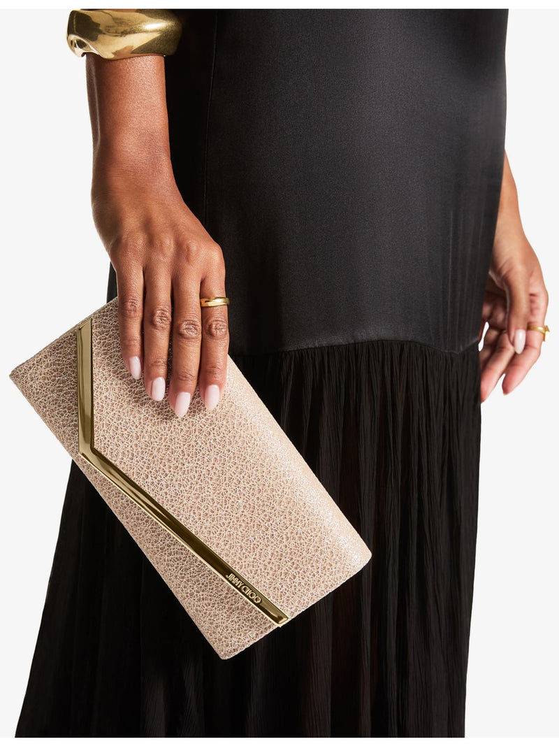 Jimmy Choo Emmie woven clutch bag, UK version