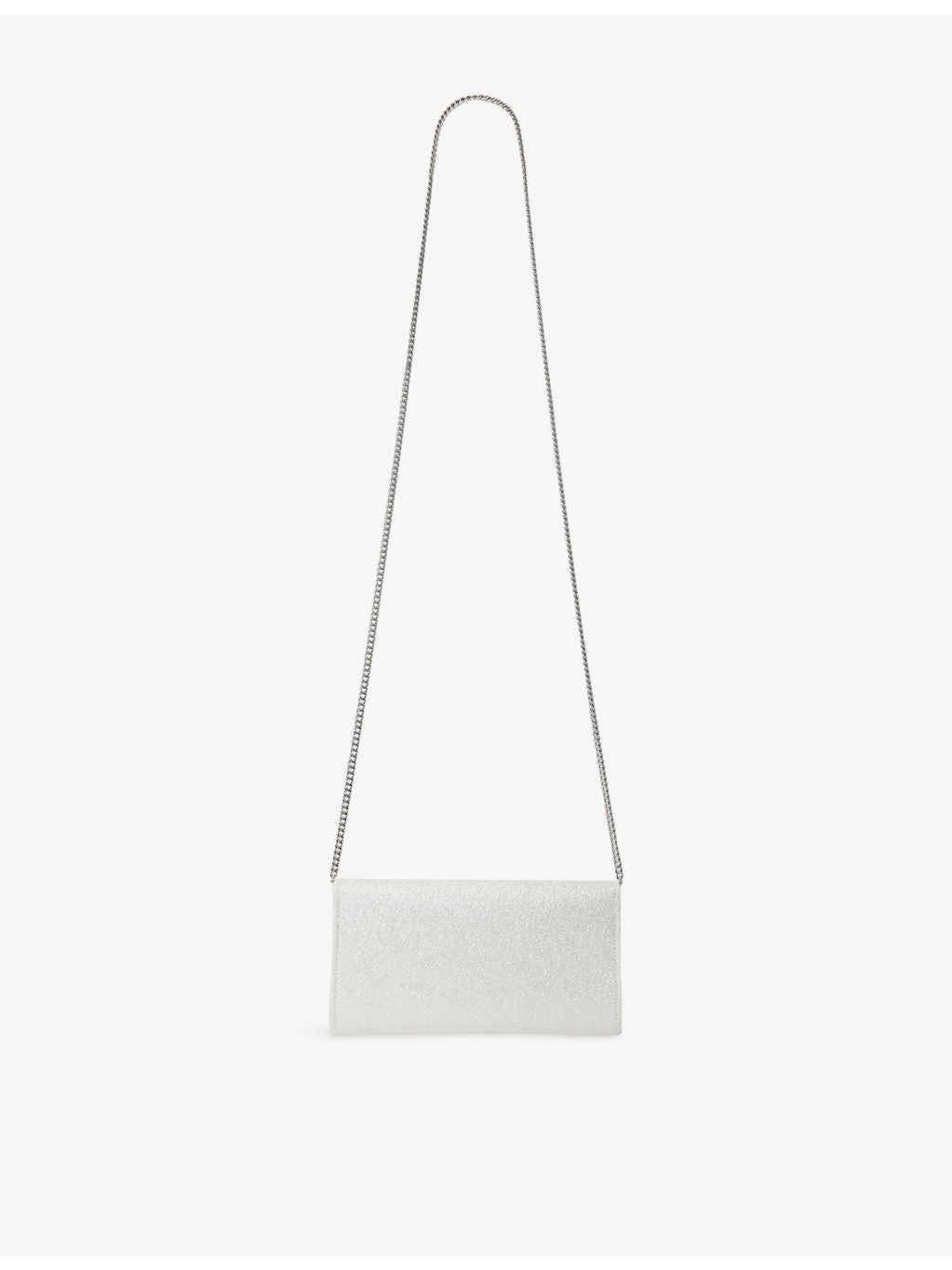 Jimmy Choo Emmie glitter woven clutch bag with chain strap - British product