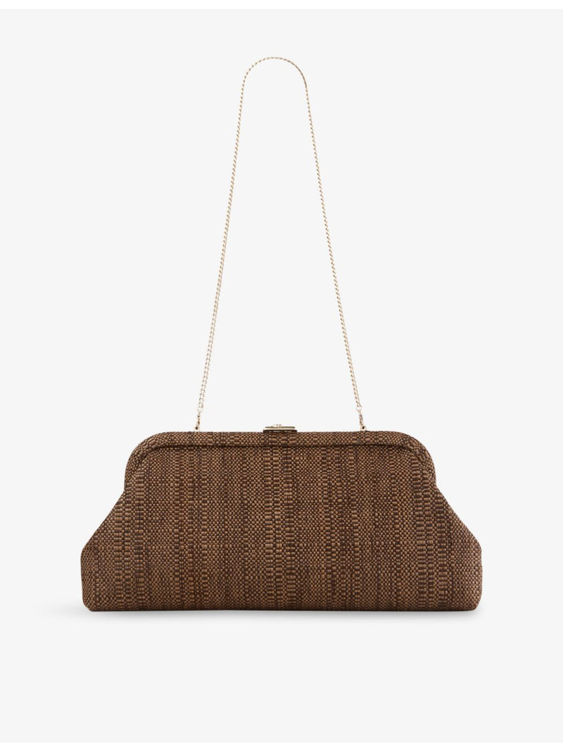 Jimmy Choo Skylar raffia clutch bag, UK version