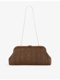 Jimmy Choo Skylar raffia clutch bag, UK version