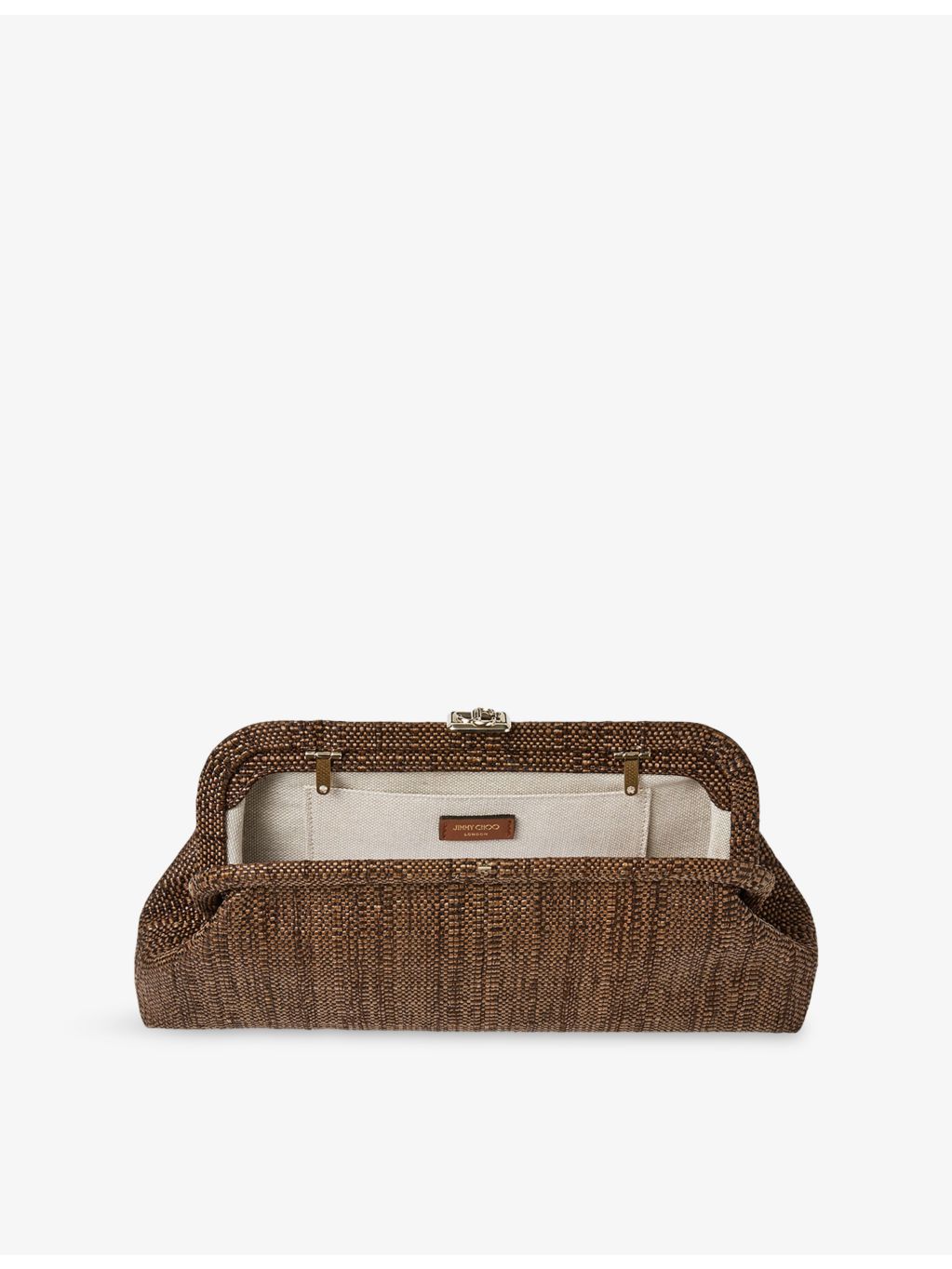 Jimmy Choo Skylar raffia clutch bag, UK version