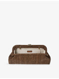 Jimmy Choo Skylar raffia clutch bag, UK version