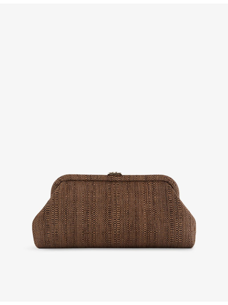 Jimmy Choo Skylar raffia clutch bag, UK version