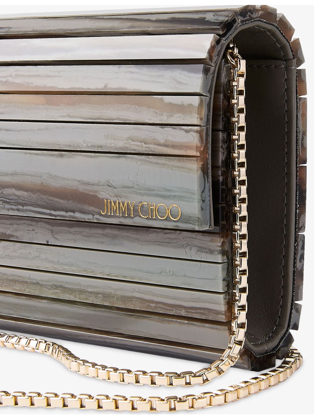 Jimmy Choo marble-effect TPU clutch bag, UK version