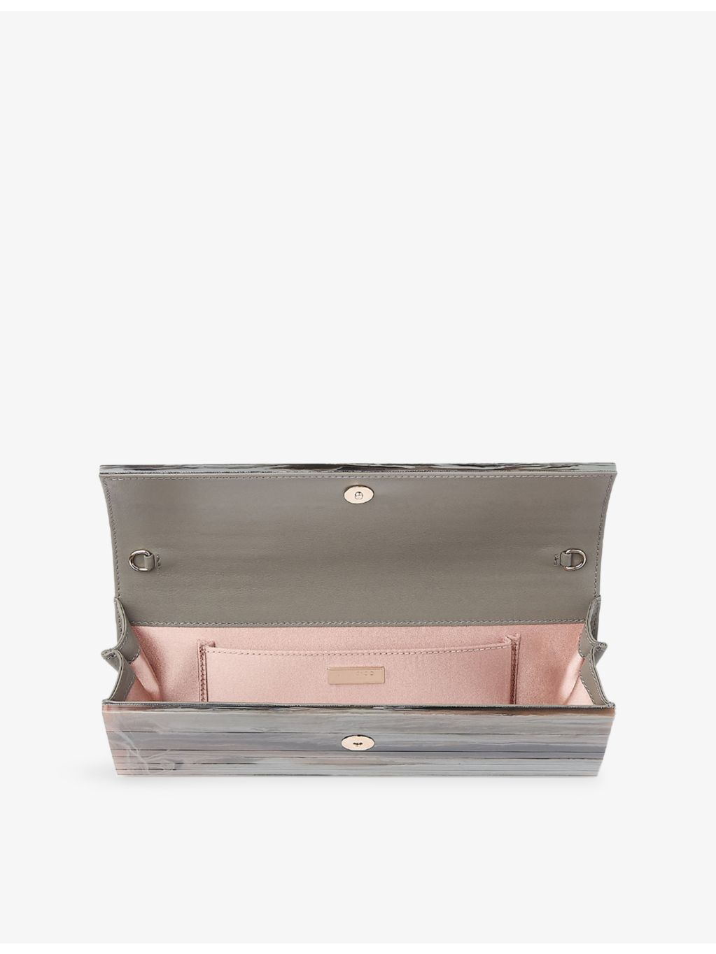 Jimmy Choo marble-effect TPU clutch bag, UK version