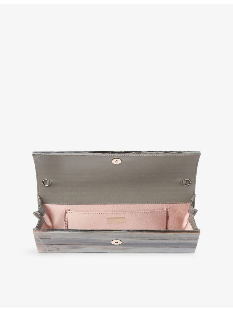 Jimmy Choo marble-effect TPU clutch bag, UK version