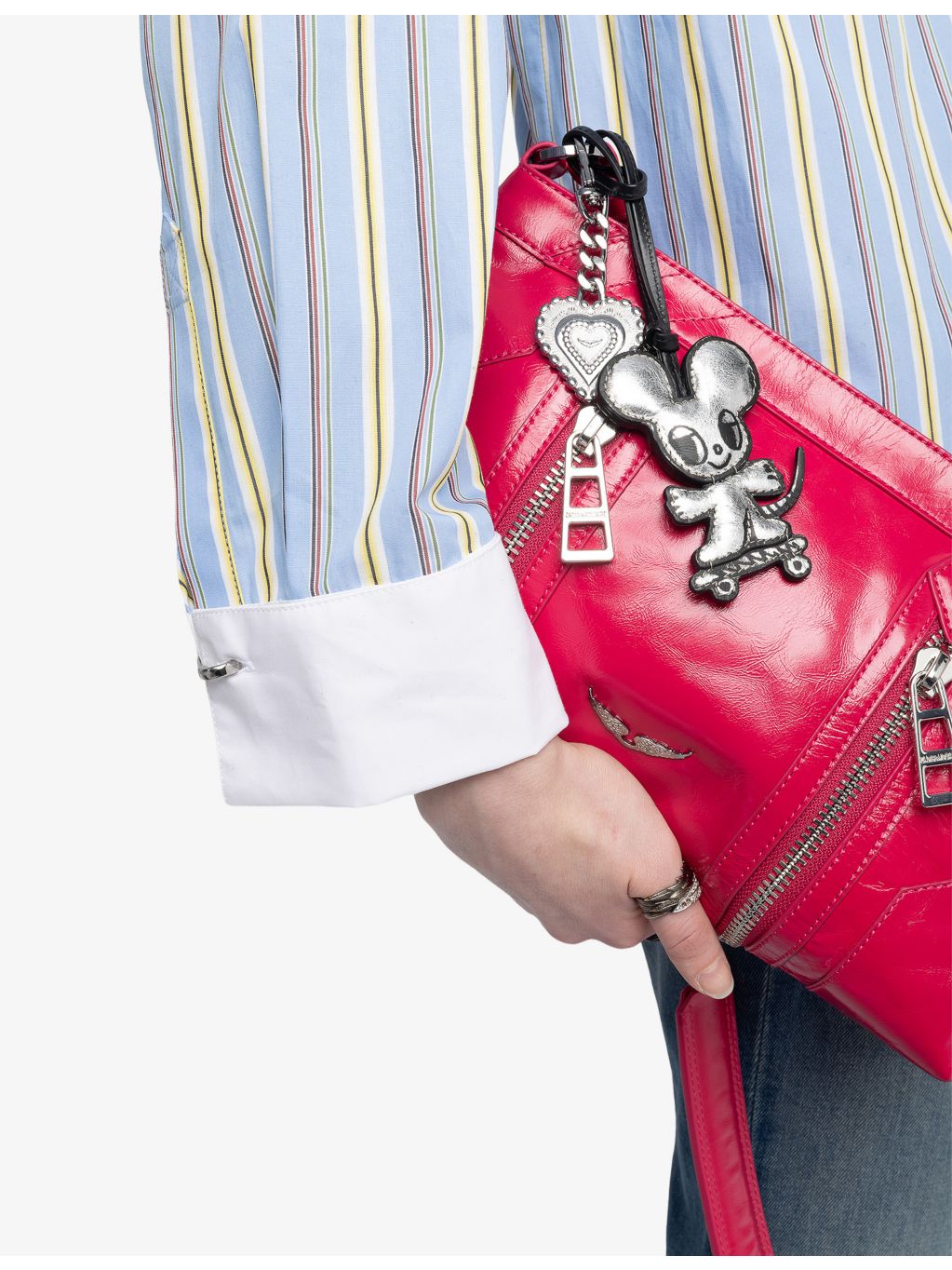 Zadig&Voltaire leather bag charm skater mouse 9cm, UK version