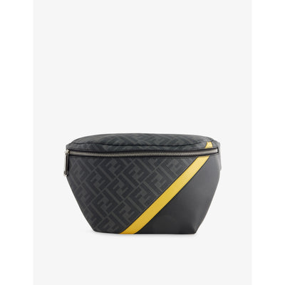 selfridges Fendi Pre-Loved Zucca FF 1974 Diagonal Coated-Canvas Belt Bag- Buy online at McGrocer