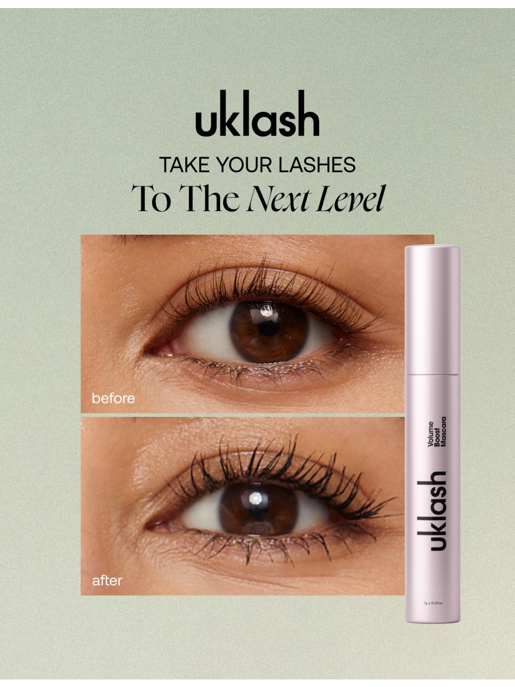 UKLASH mascara Volume Boost 7g, imported from the UK