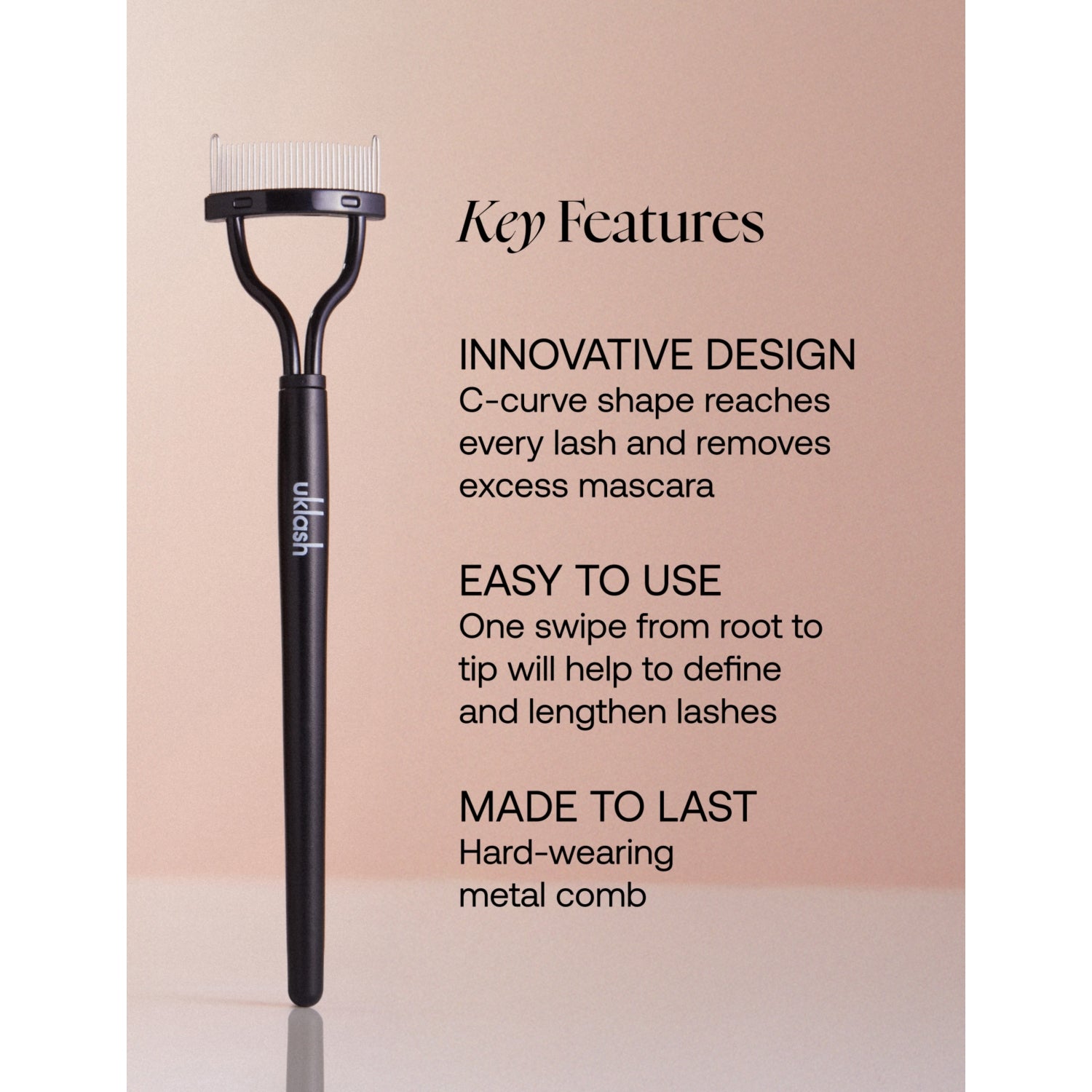 UKLASH lash separator metal comb for mascara, imported from the UK