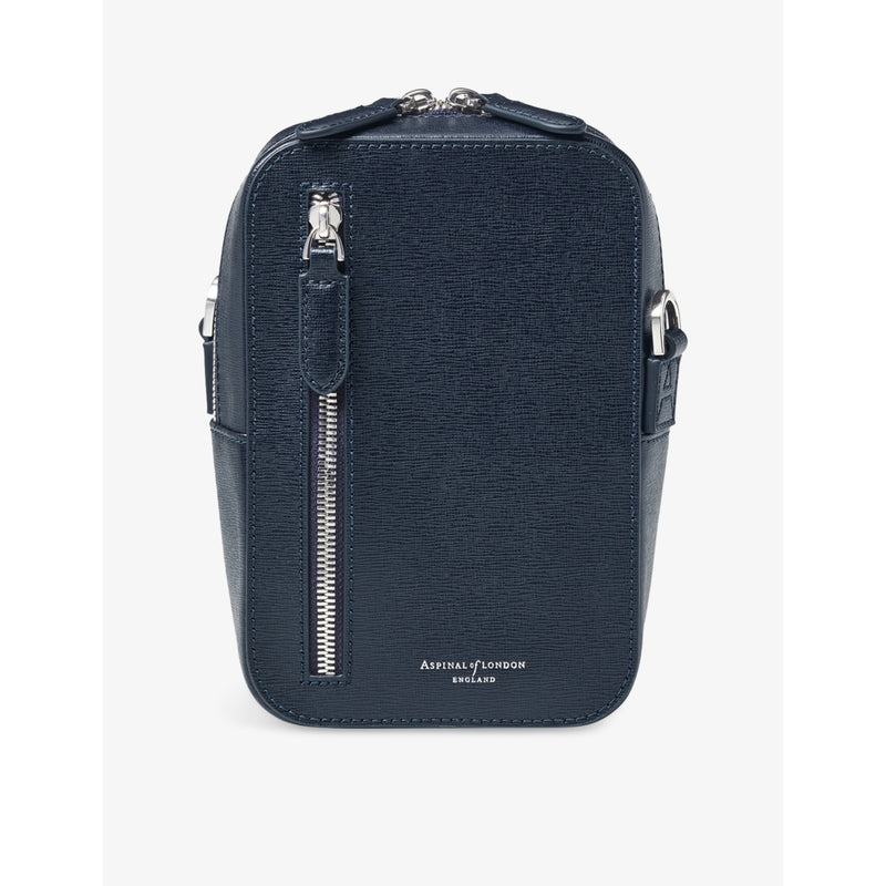 Aspinal of London Reporter leather cross-body bag with front pocket (British brand)