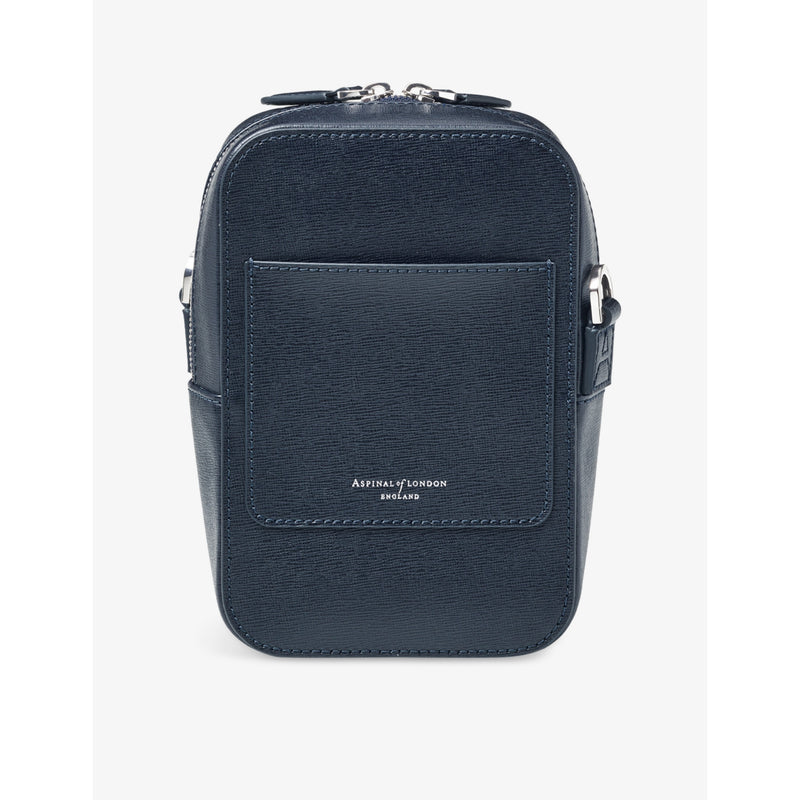 Aspinal of London Reporter leather cross-body bag with front pocket (British brand)