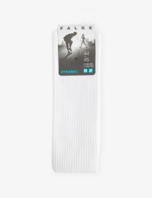 FALKE stripe-trim stretch-cotton socks, imported from the UK