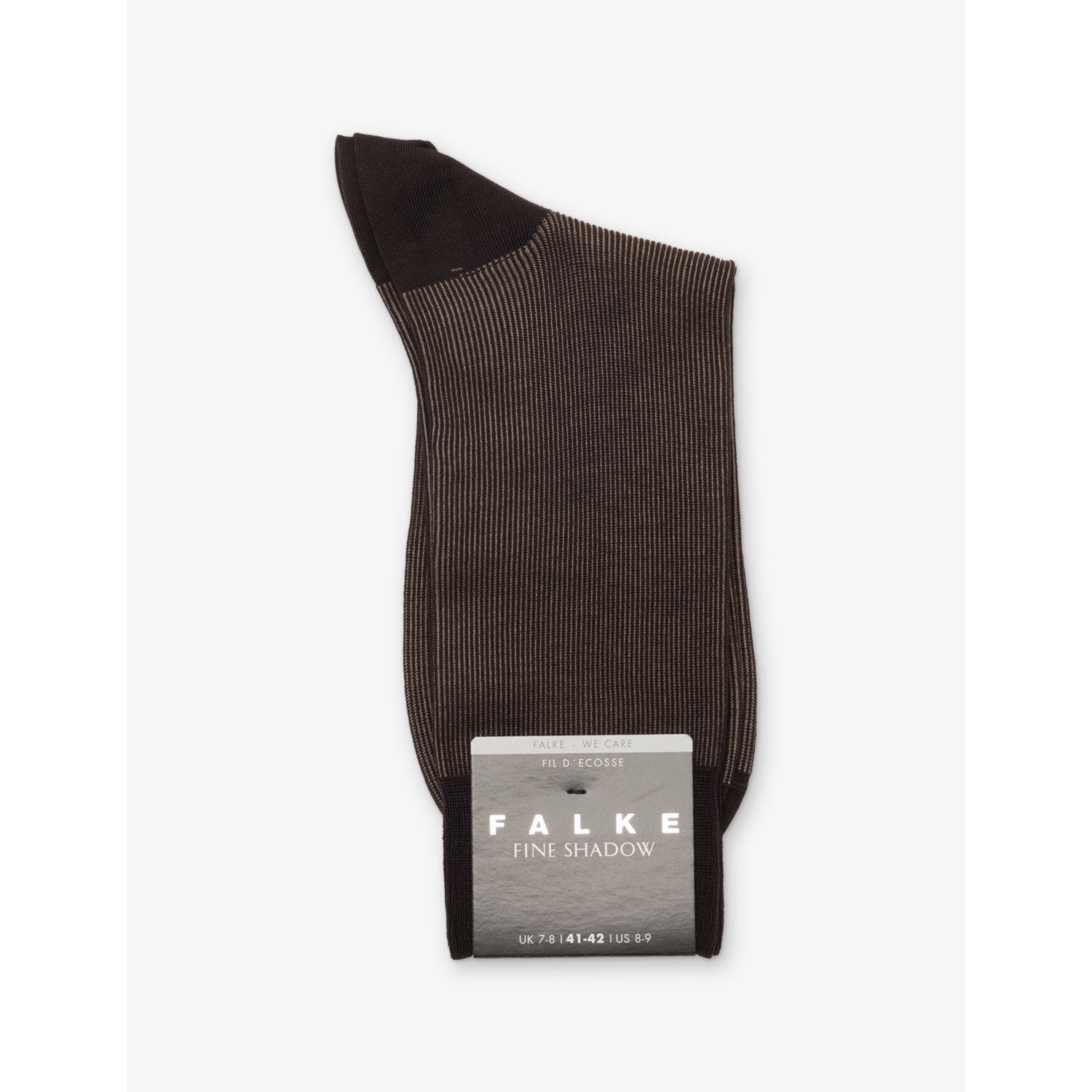 Fine Shadow Cotton-Blend Socks - BROWN - 5.5-6.5
