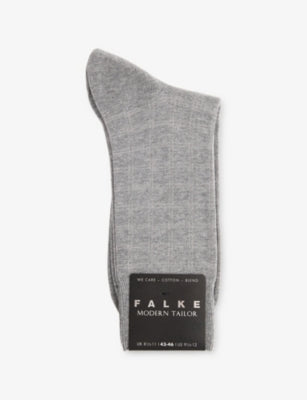 FALKE cotton-blend socks with check pattern (British brand)