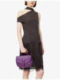 Bottega Veneta Intrecciato flap satchel leather bag, imported from the UK