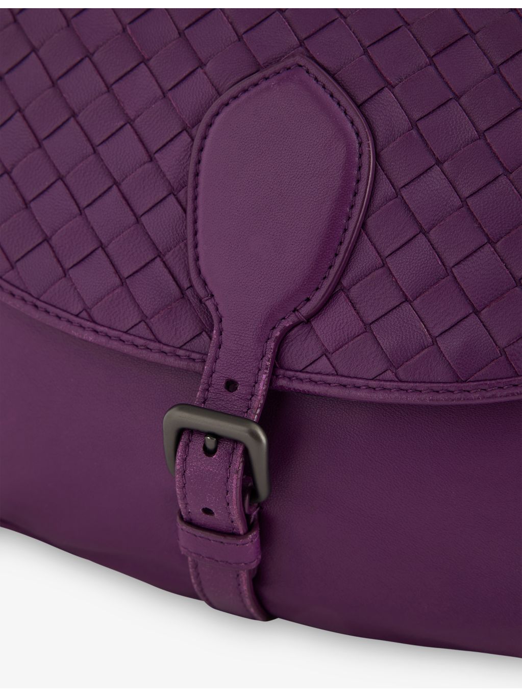 Bottega Veneta Intrecciato flap satchel leather bag, imported from the UK