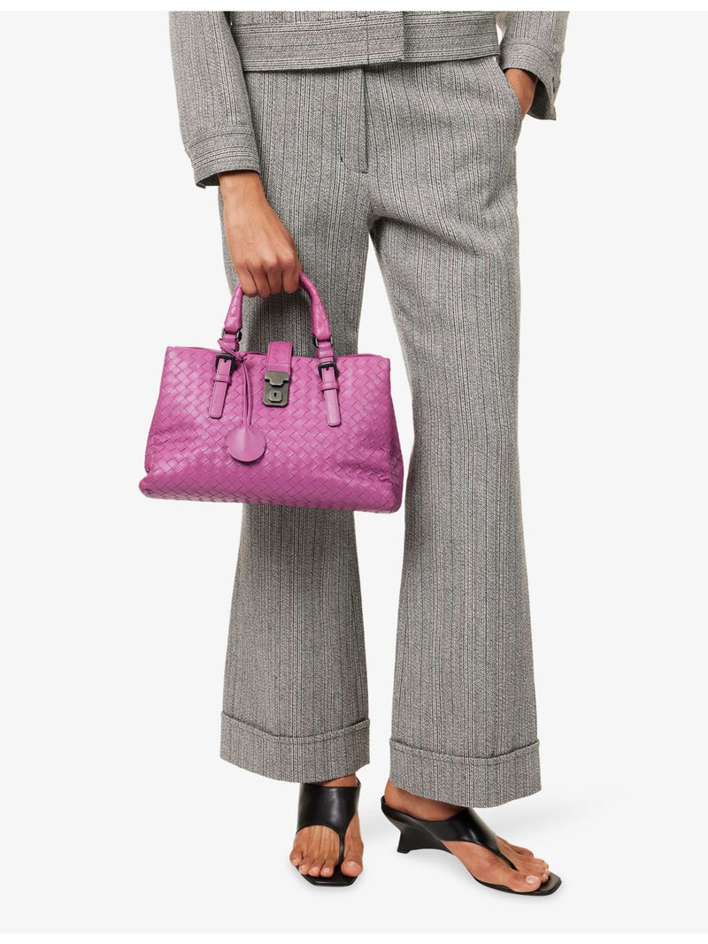Bottega Veneta Roma intrecciato small leather satchel (British brand)