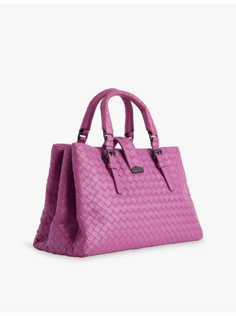 Bottega Veneta Roma intrecciato small leather satchel (British brand)