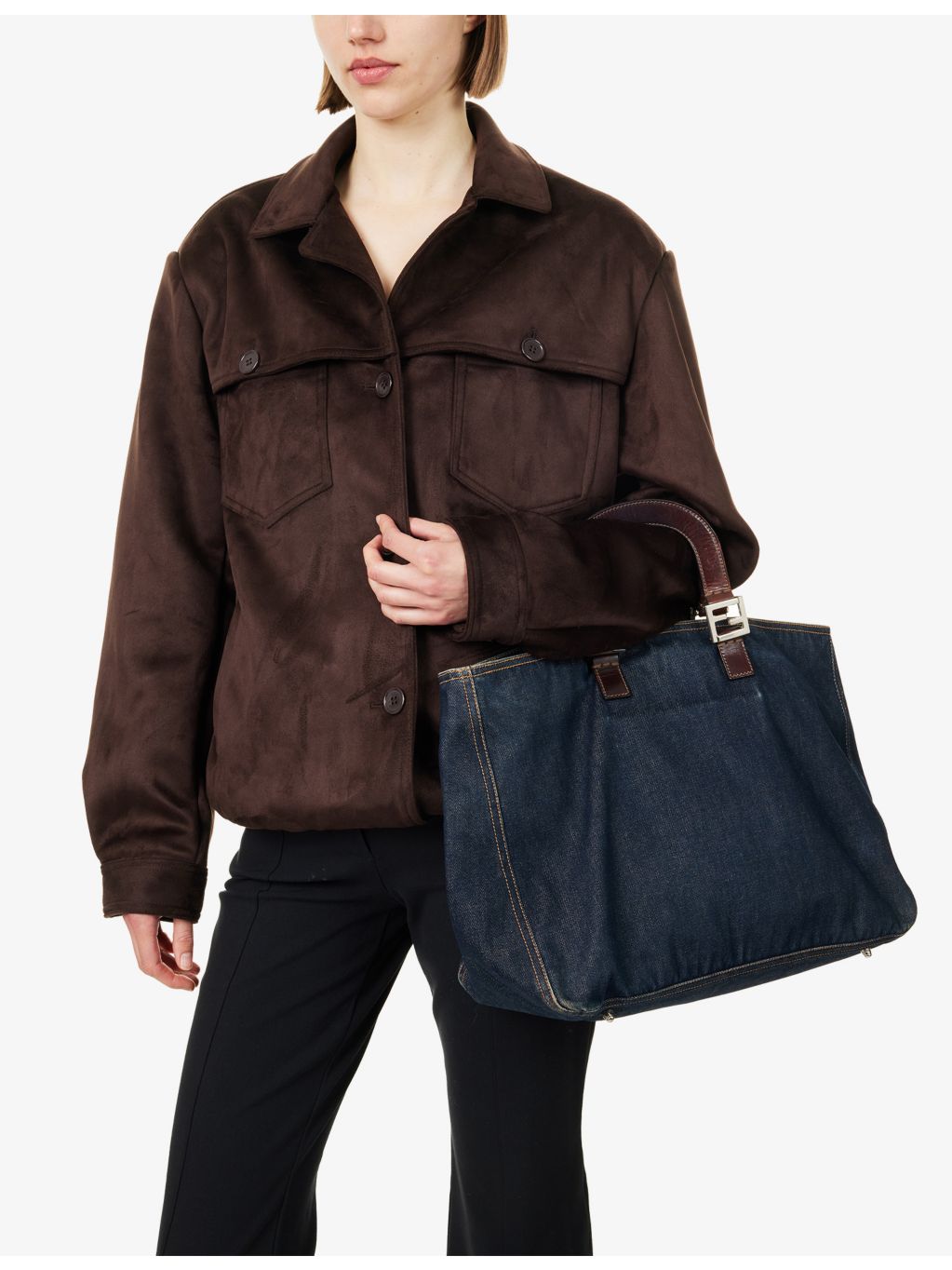 Fendi denim tote bag pre-loved, UK version