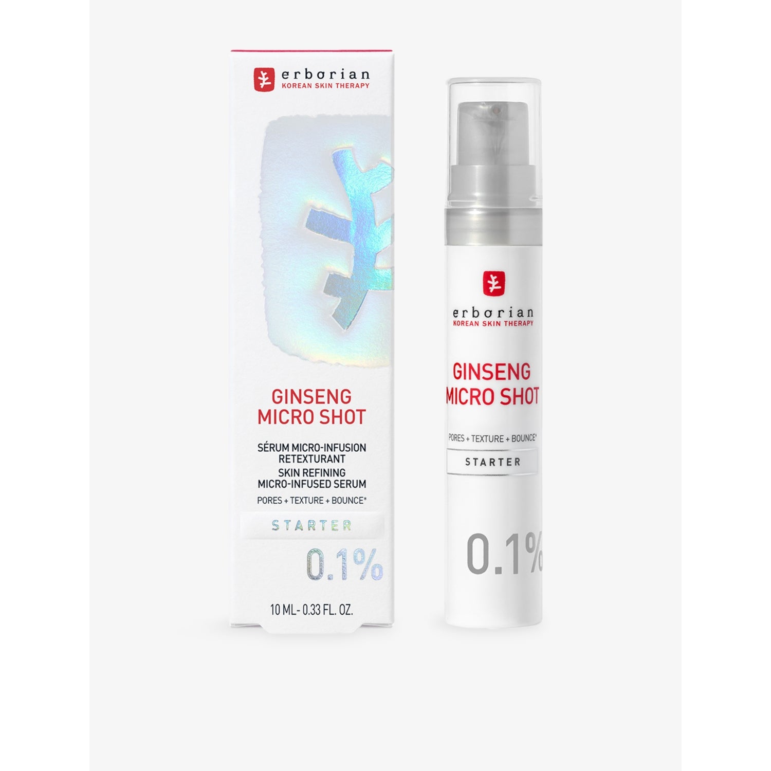 Erborian Ginseng Micro Shot Starter serum 0.1%, imported from the UK