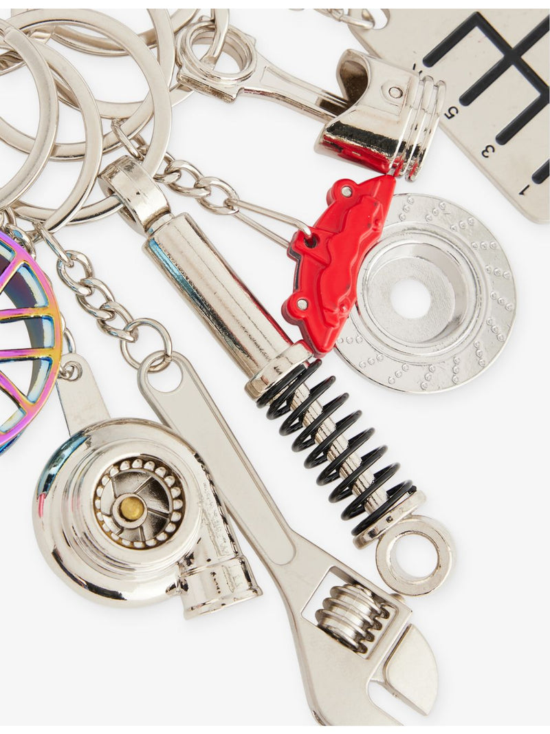 Anti Social Social Club car parts keyring with eight charms, UK version