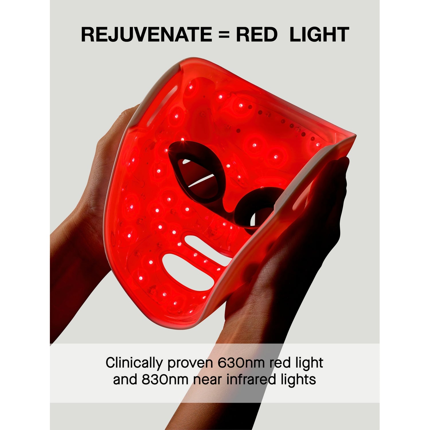 FaceGym Lightwear LED face mask with four-zone light therapy, UK version