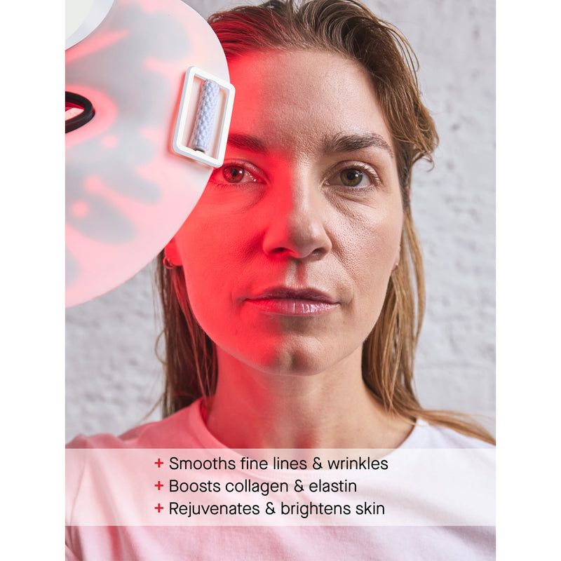FaceGym Lightwear LED face mask with four-zone light therapy, UK version