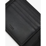 BOSS trifold leather wallet, logo-debossed, 12cm (British brand)