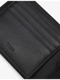 BOSS trifold leather wallet, logo-debossed, 12cm (British brand)