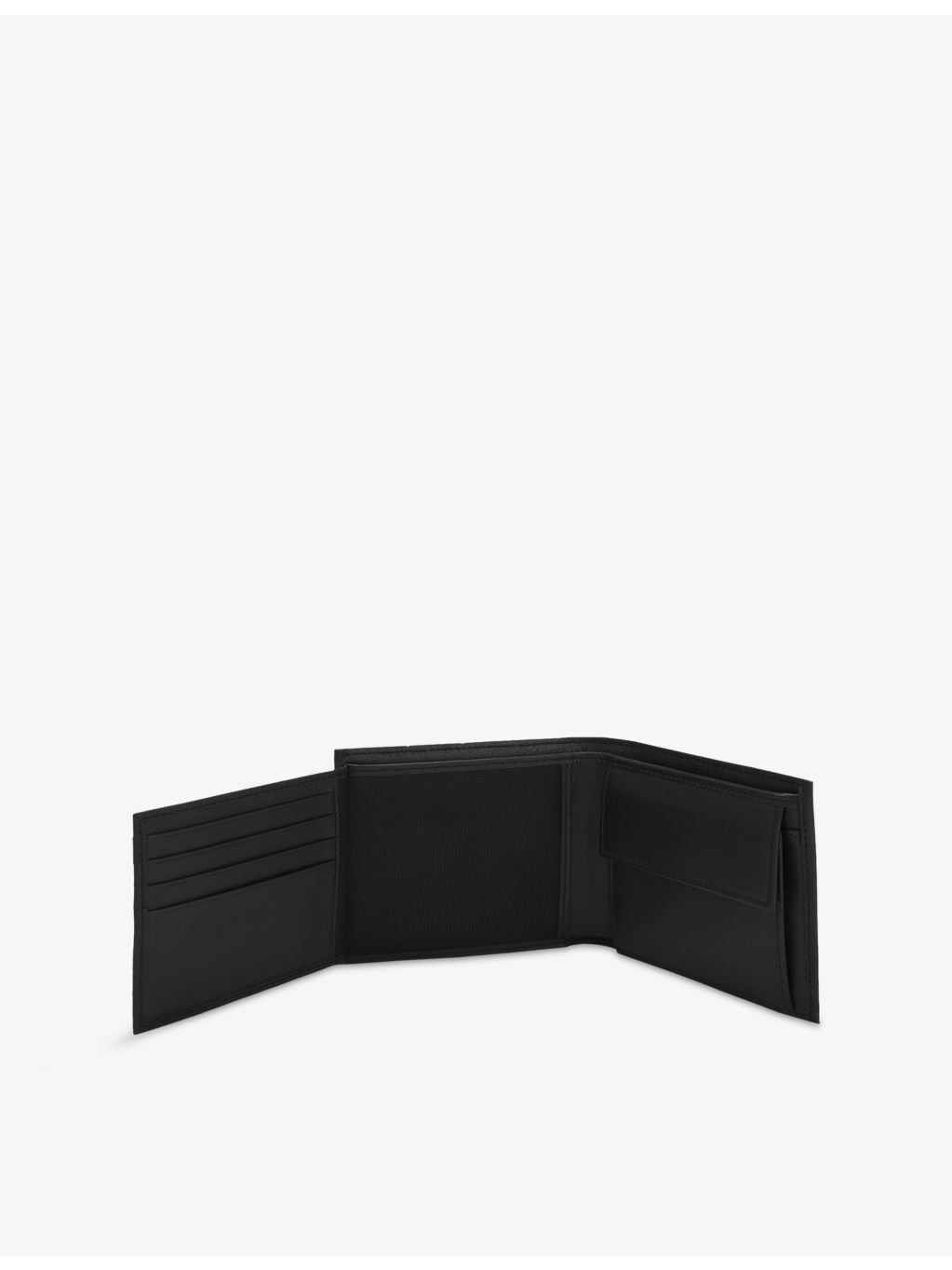 BOSS trifold leather wallet, logo-debossed, 12cm (British brand)