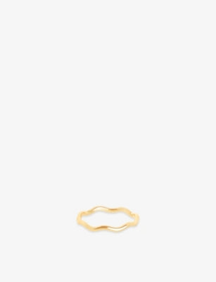 Astrid & Miyu Wave 14ct Gold Band Ring