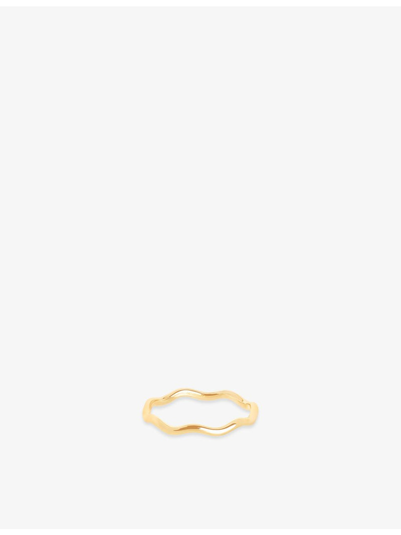 Astrid & Miyu 14ct gold wave ring, imported from the UK