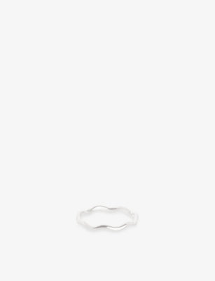 Astrid & Miyu Wave 14ct White Gold Band Ring