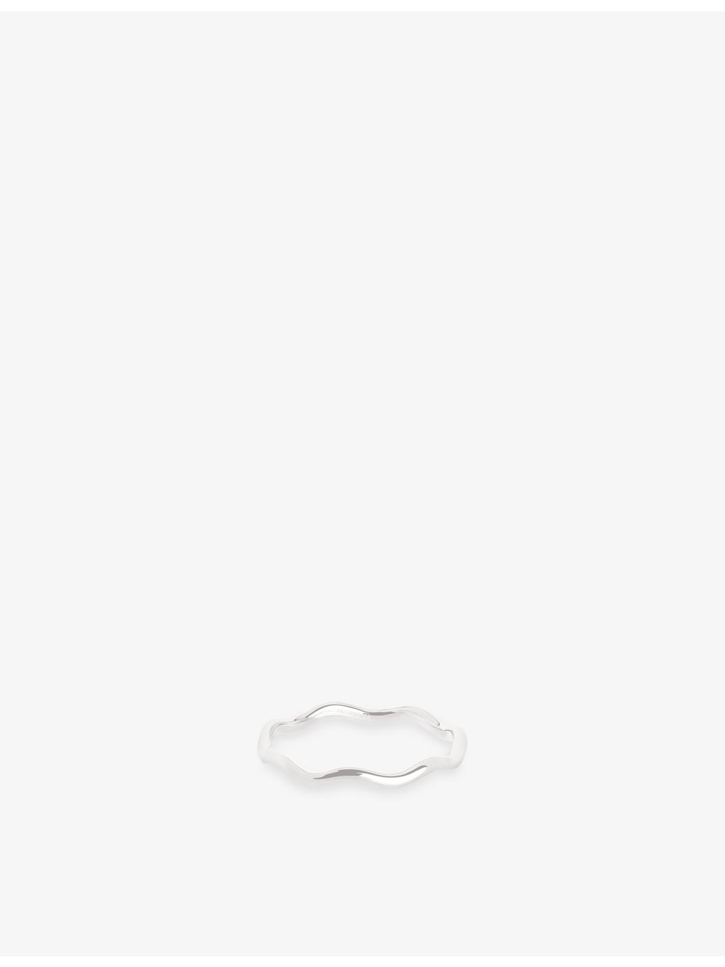 Astrid & Miyu 14ct white gold wave band ring, UK version