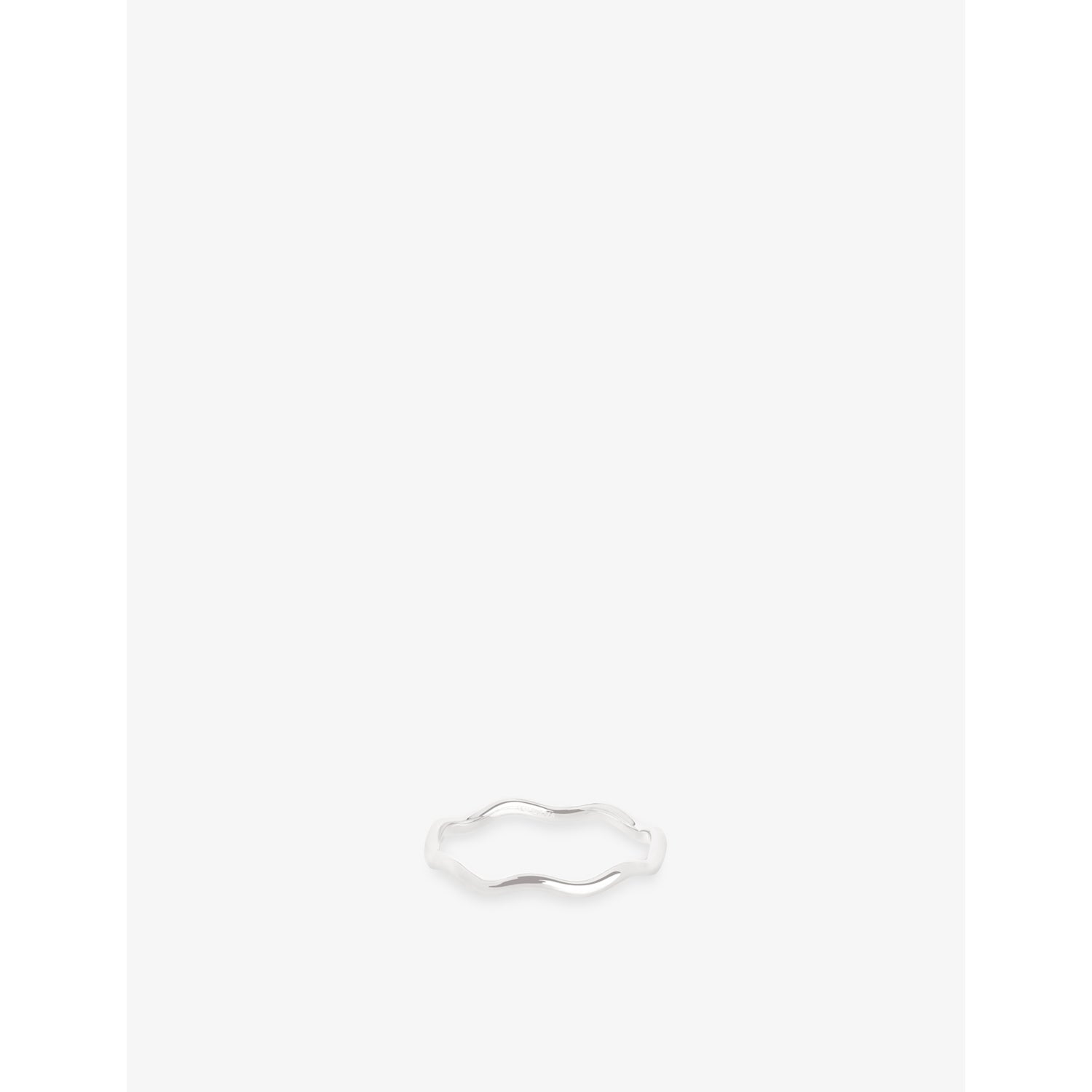 Wave 14ct White Gold Band Ring - L