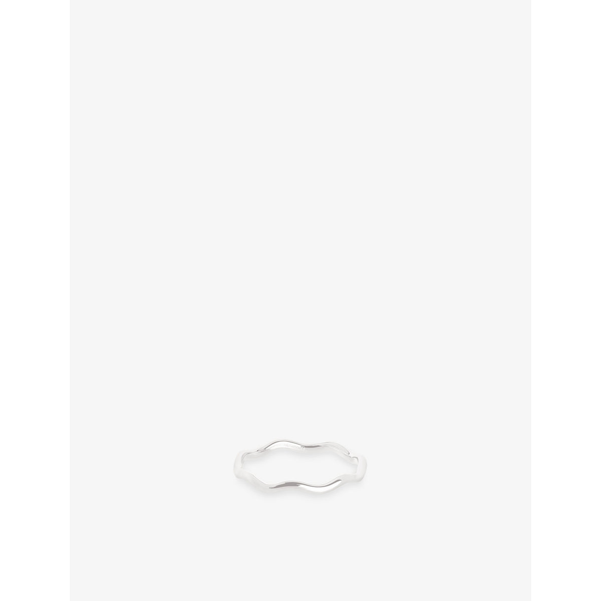 Wave 14ct White Gold Band Ring - L