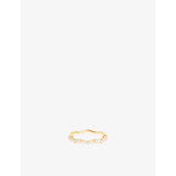 Wave 14ct Gold, Cultured Pearl and Lab-Grown Diamond Band Ring - L