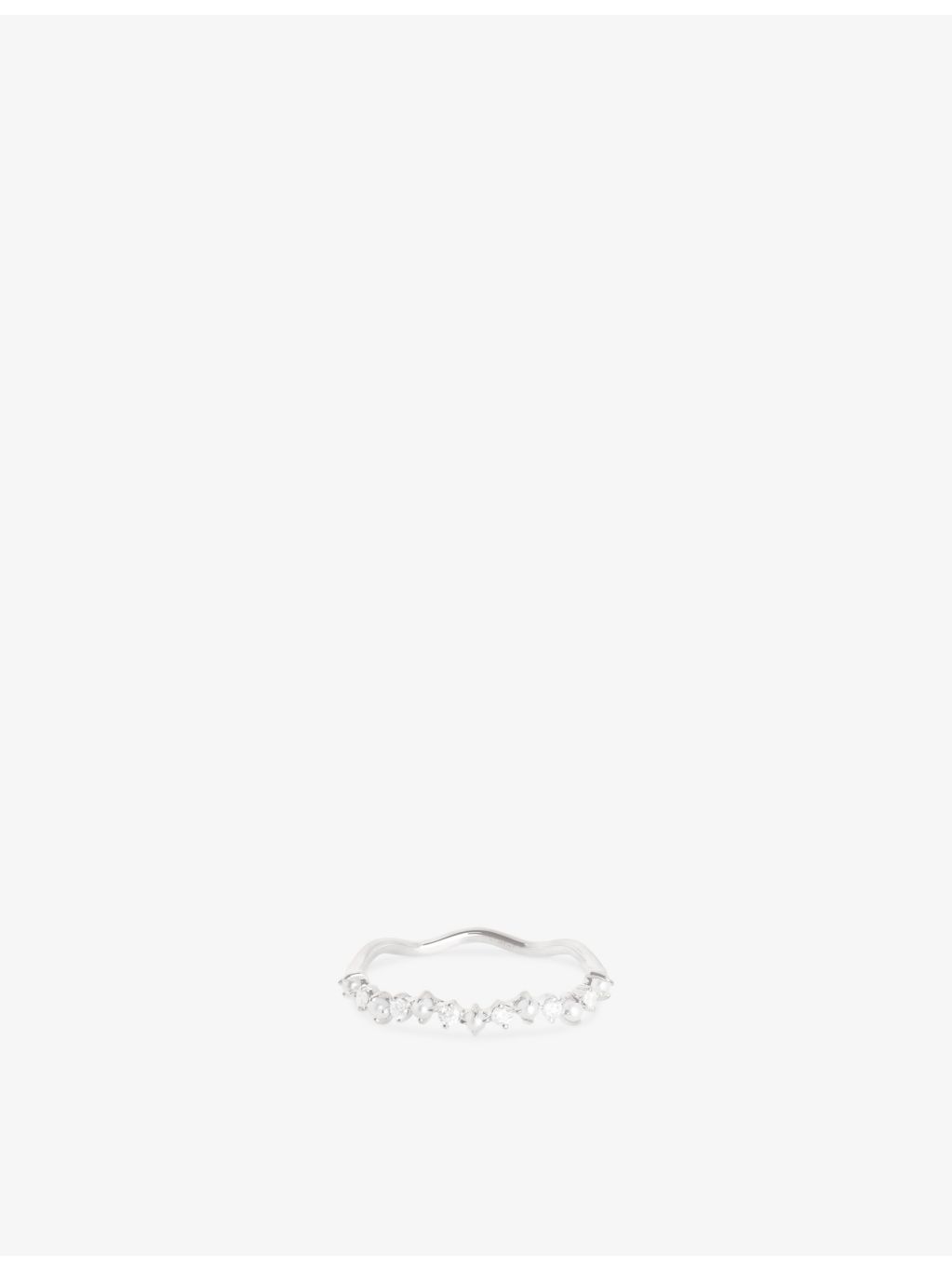 Astrid & Miyu wave ring with cultured pearl and lab-grown diamond, imported from the UK