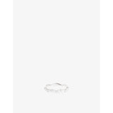 Wave 14ct White Gold, Cultured Pearl and Lab-Grown Diamond Band Ring - L