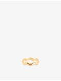 Astrid & Miyu Ripple 18ct gold-plated sterling silver band ring, imported from the UK