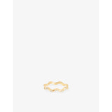 Ripple 18ct Gold-Plated Sterling Silver and Cubic Zirconia Band Ring - L